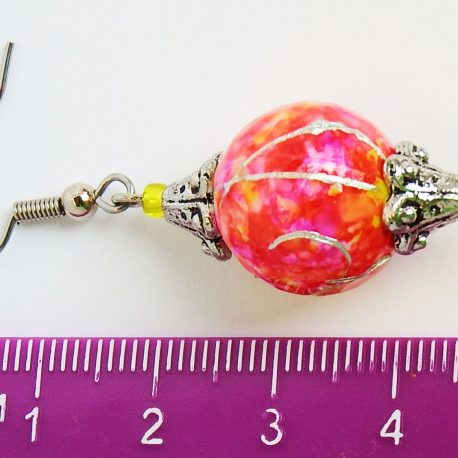 Tie Dye Celebration Earrings measured in CM